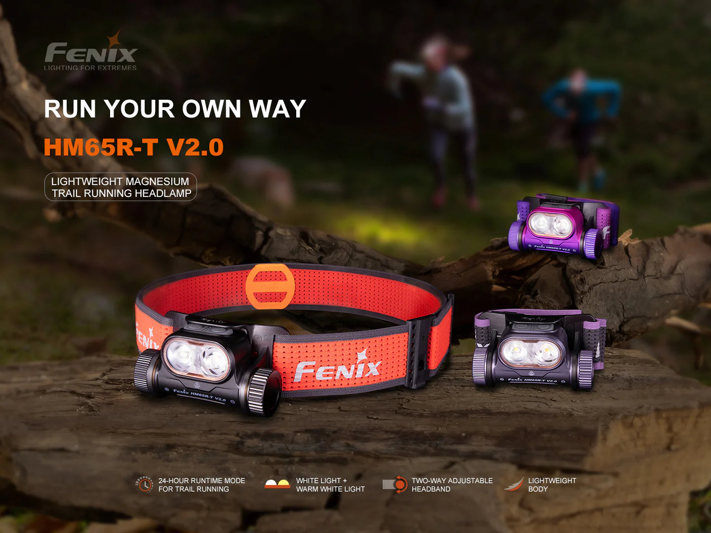 Fenix HM65R-T V2.0 Rechargeable Lightweight Trail Running Headlamp