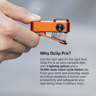 Olight Oclip Pro Clip on Flashlight with Floodlight Spotlight and Red Light