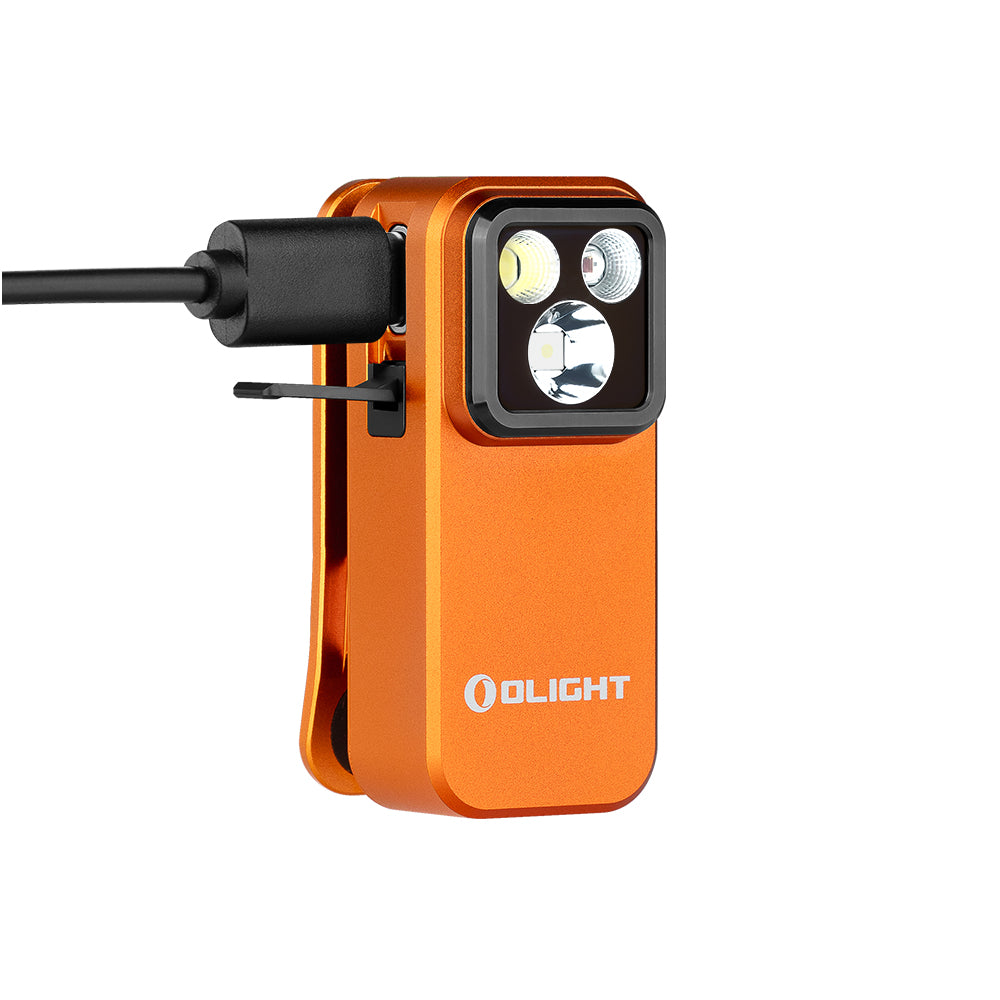 Olight Oclip Pro Clip on Flashlight with Floodlight Spotlight and Red Light