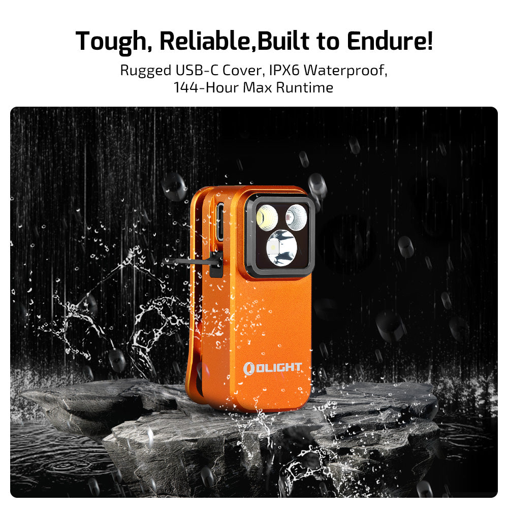 Olight Oclip Pro Clip on Flashlight with Floodlight Spotlight and Red Light
