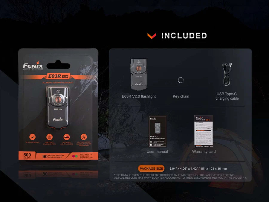 Fenix Keychain Flashlight Fenix E03R V2.0