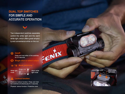 Fenix HM65R-T V2.0 Rechargeable Lightweight Trail Running Headlamp