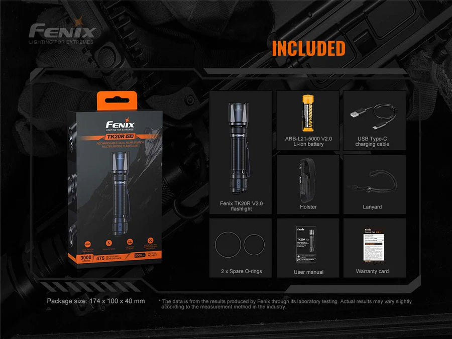 Fenix TK20R V2.0 Rechargeable Tac Flashlight